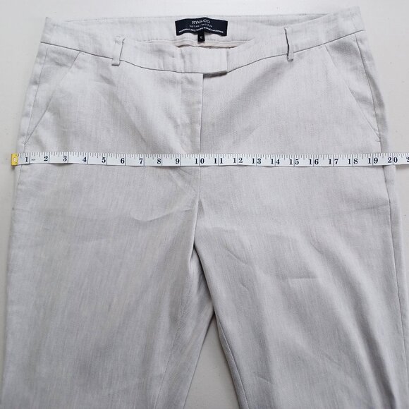 RW&CO. Taupe Linen Blend Modern Flare Suit Pants - Picture 9 of 16